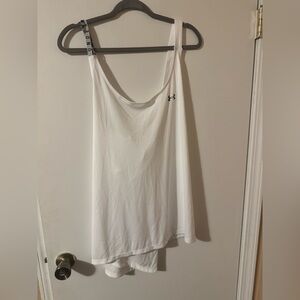 COPY - UNDER ARMOUR WHITE CROSSBACK LOOSE TANK PLUS ATHLETIC